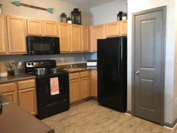 Apartment kitchen with appliances