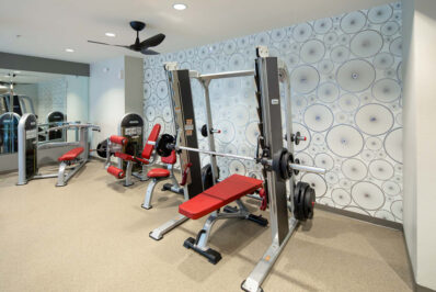 Gym with fitness equipment