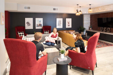 Residents enjoying interior lounge