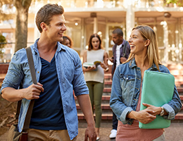 students walking to class