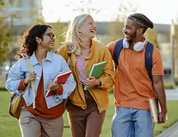 group of diverse college students
